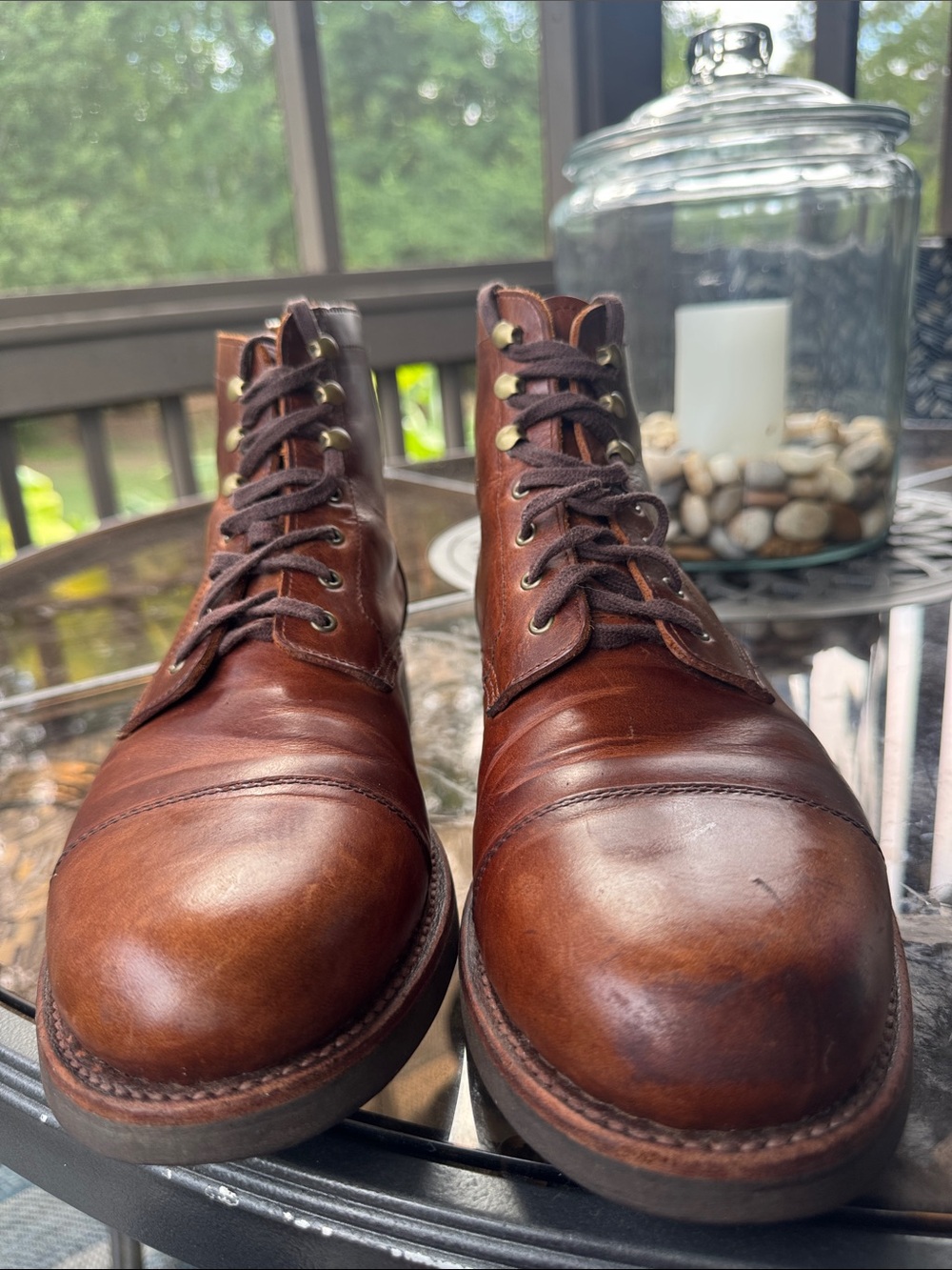J. Crew Kenton Cap Toe Brown Leather Lace-Up Boots US Men’s 10.5